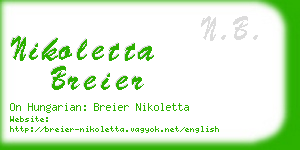 nikoletta breier business card